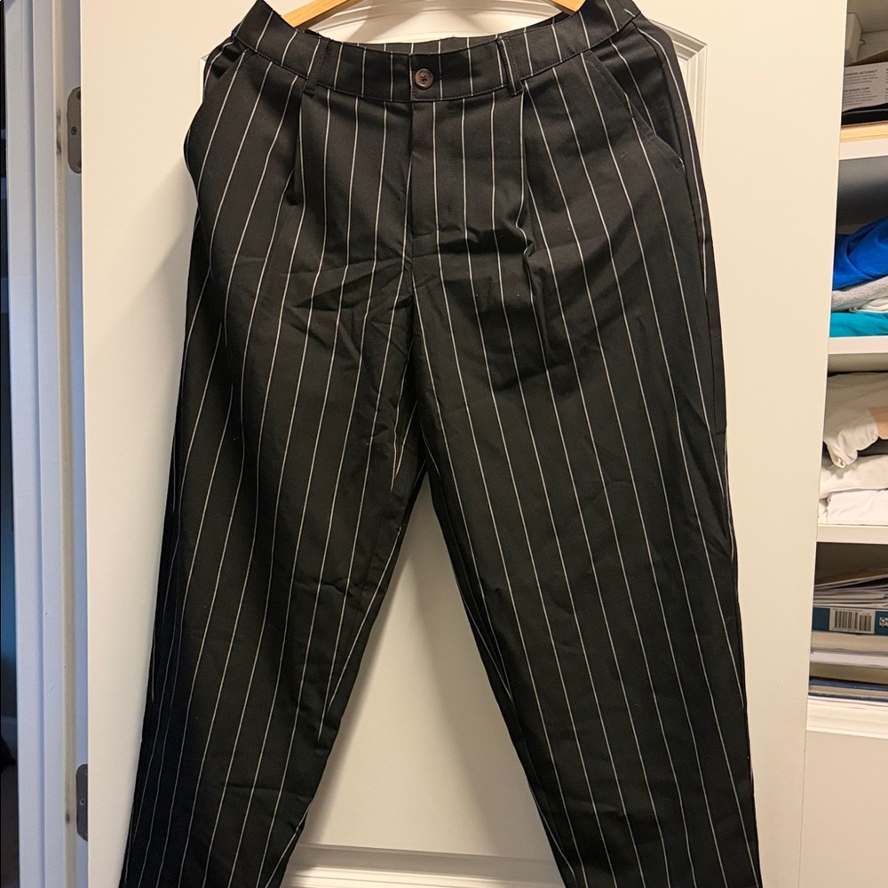 Black Pinstripe women  Pants-future collective